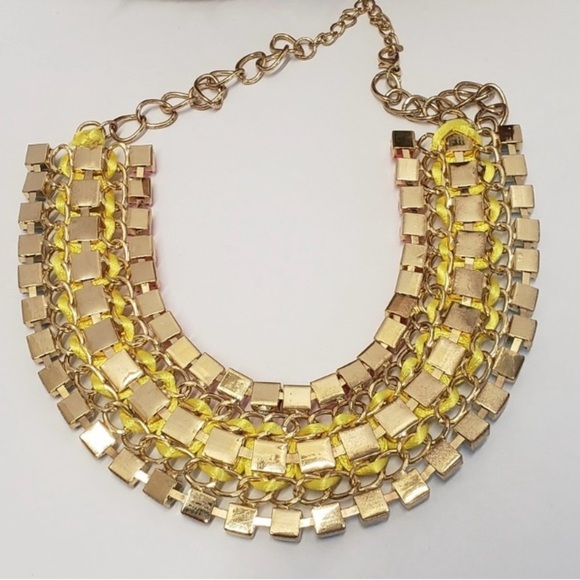 Pink, Yellow & Blue Neon Colored Statement Necklace - Picture 2 of 5